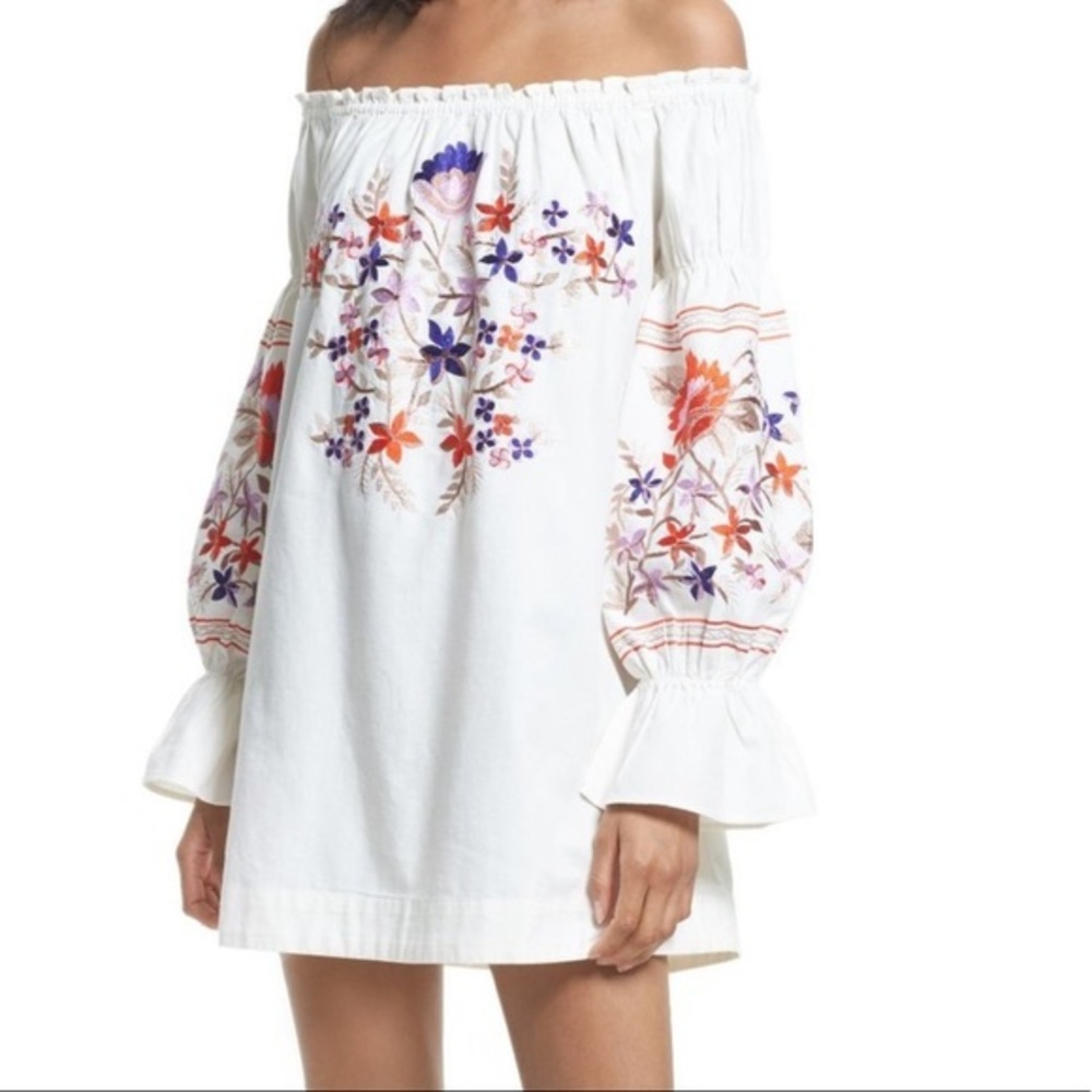 NWT Free People Ivory Embroidered Dress